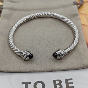 DY vintage 5mm black bracelet size M 925 silver